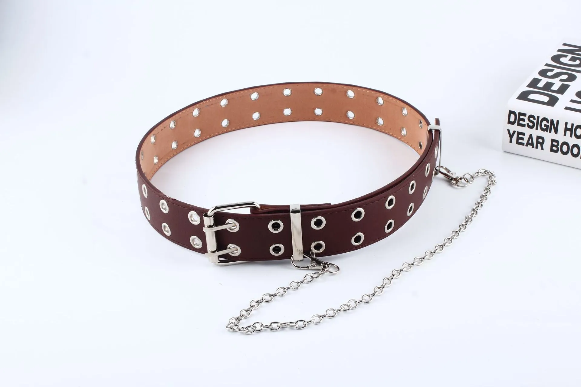 Punk Style Willow Nail Belt Female Korean Fashion Jeans Fashion Decorative Trousers Pu Leather Belt