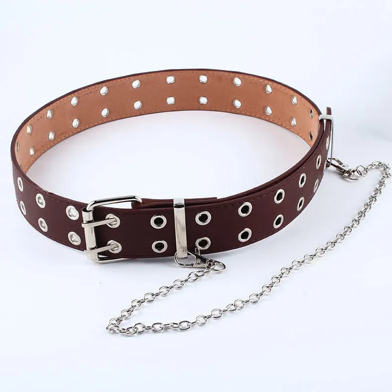 Punk Style Willow Nail Belt Female Korean Fashion Jeans Fashion Decorative Trousers Pu Leather Belt