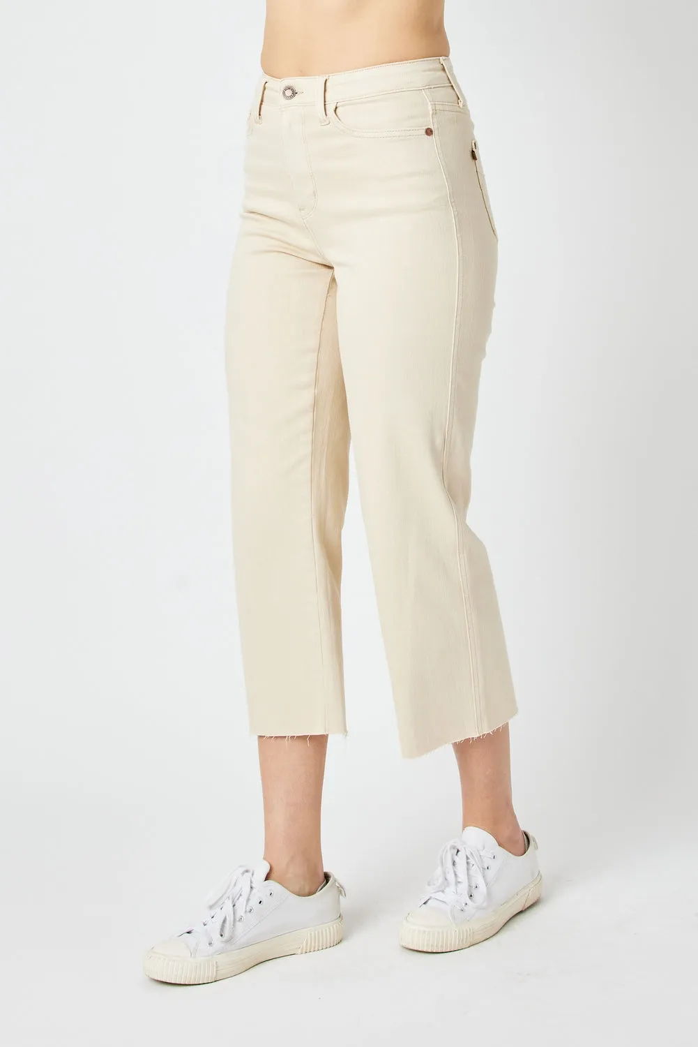 Shannon High Rise Crop Natural Wide Leg Jeans