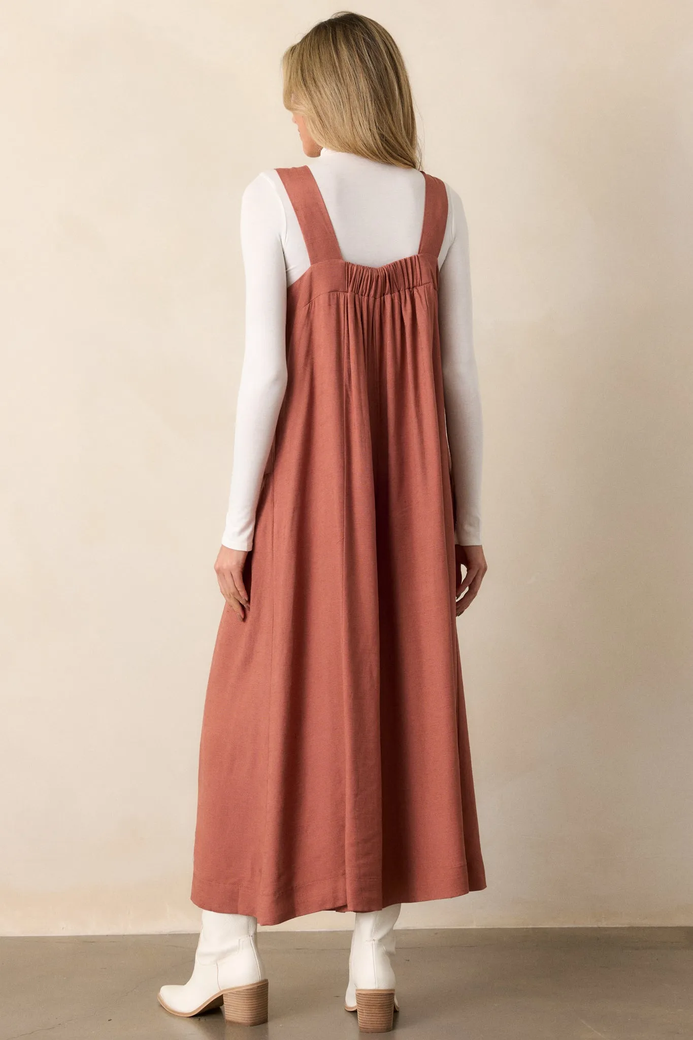 She's So Lovely Terracotta Wide Leg Jumpsuit