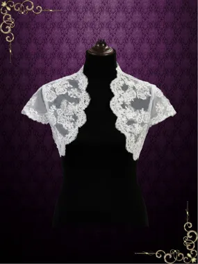 Short Cap Sleeves Lace Shrug Bolero Jacket | SG1008