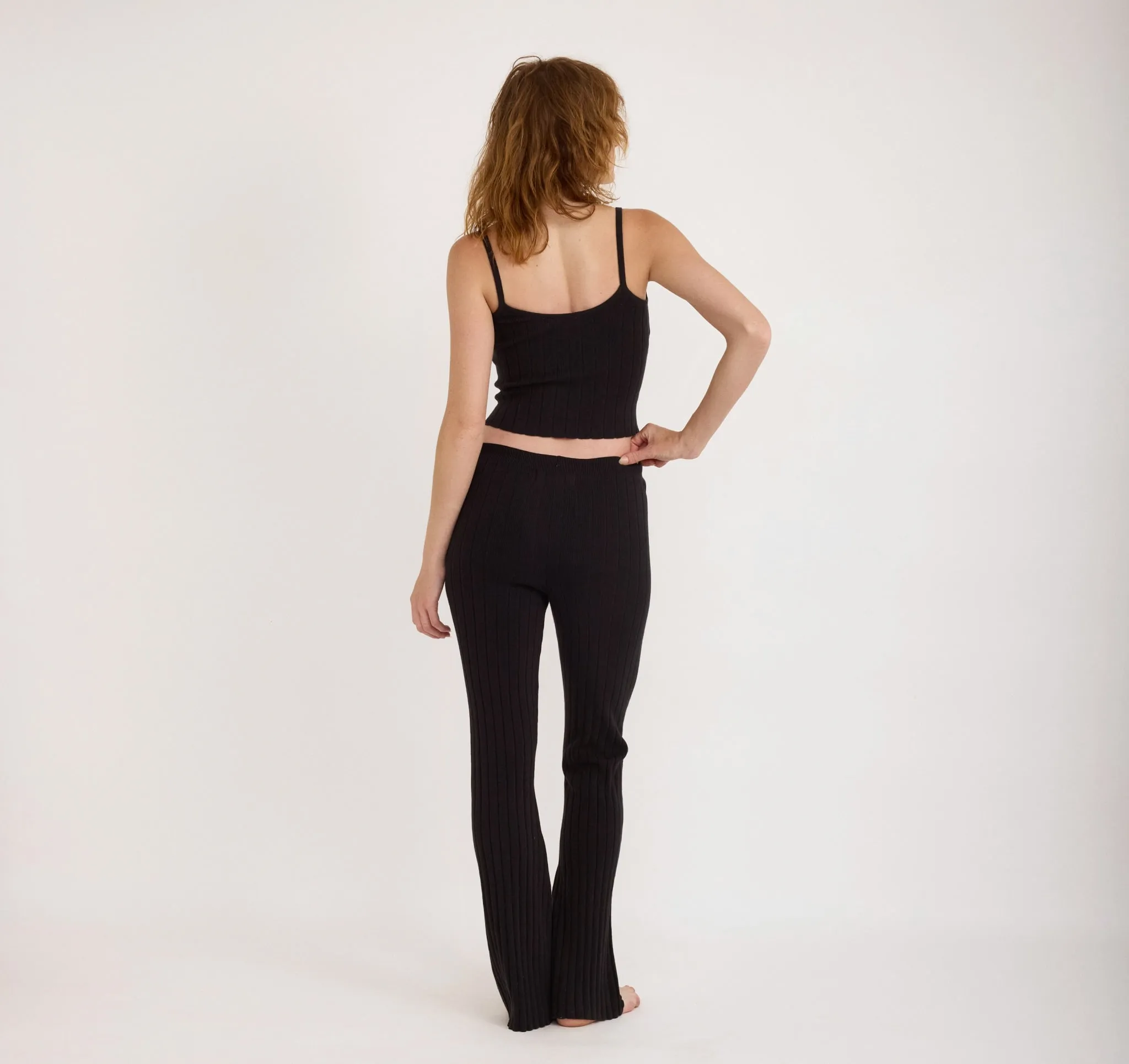 Soft Knit Rib Flare Pants