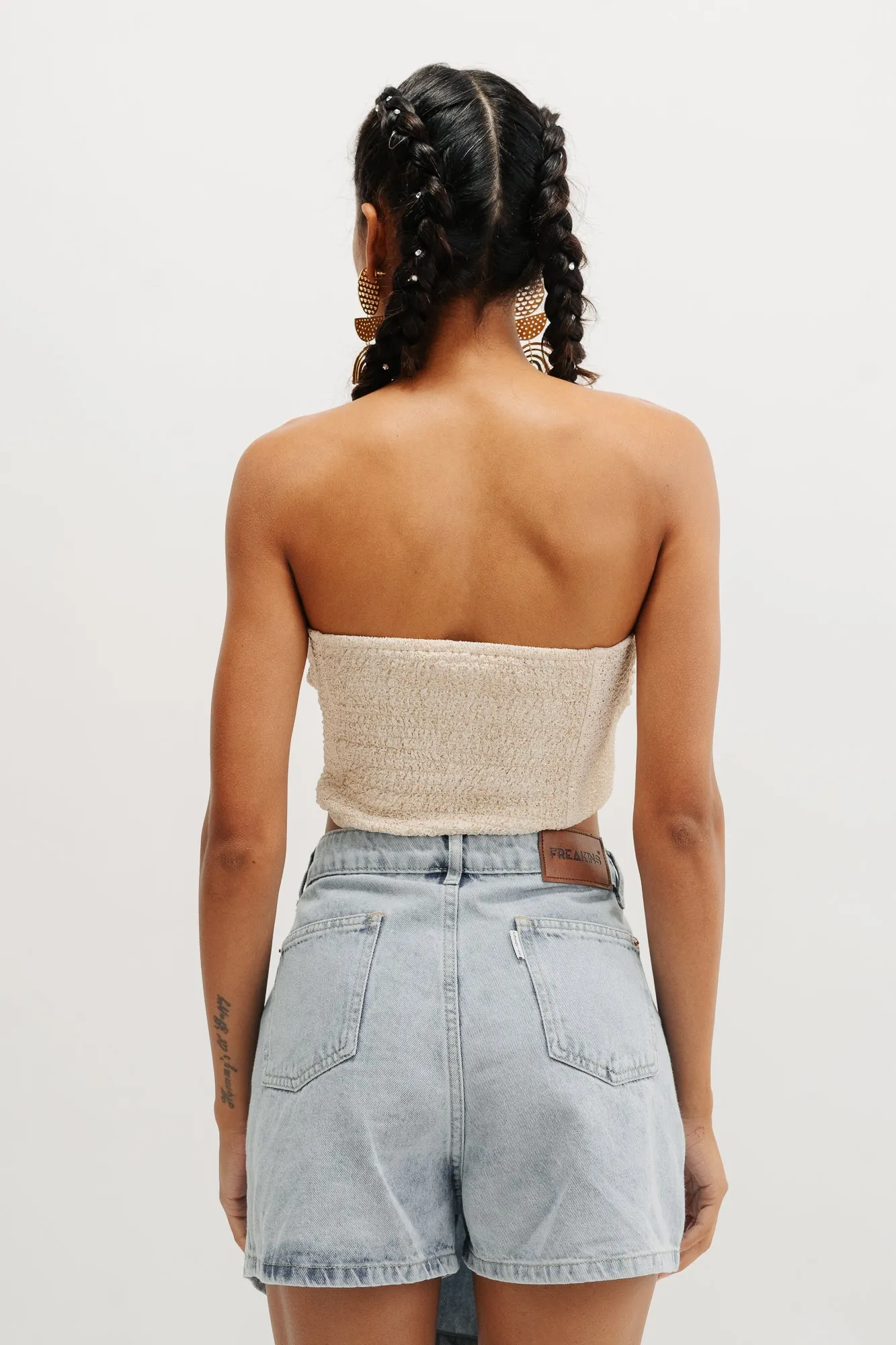 Strapless Textured Top