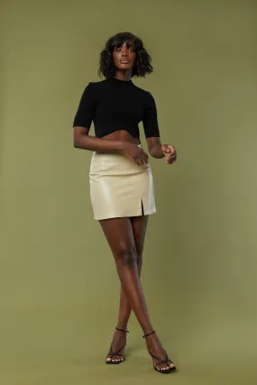 VEGAN LEATHER MINI SKIRT